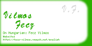 vilmos fecz business card